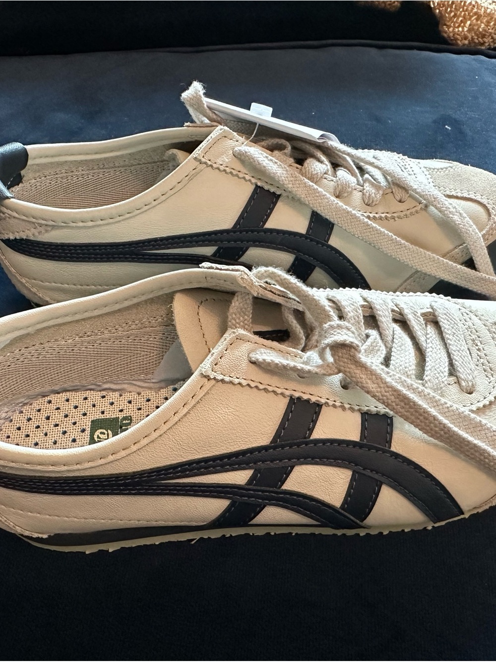 Onitsuka Tiger by Asics Mexico 66 in birch peacoat (beige w navy stripes)